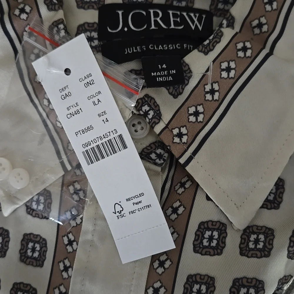 J.Crew Jules classic-fit shirt in foulard print - Picture 8 of 8